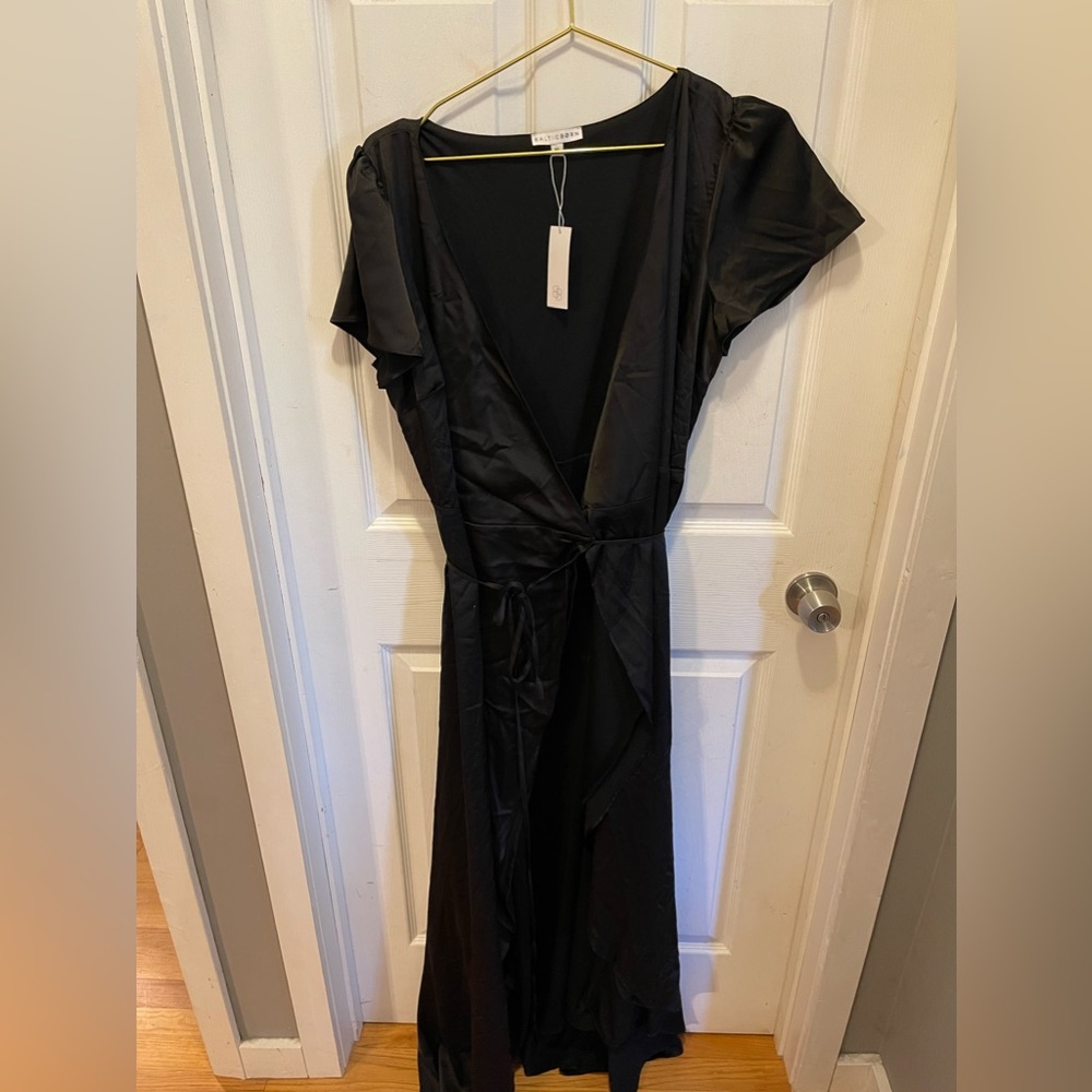 Baltic Born Krystal Satin Wrap Gown
